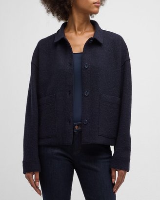 Eileen Fisher Missy Lightweight Boiled Wool Shirt Jacket