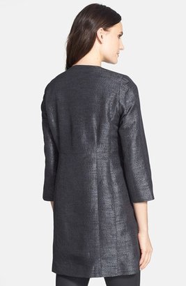 Eileen Fisher Collarless Long Jacquard Jacket (Online Only)