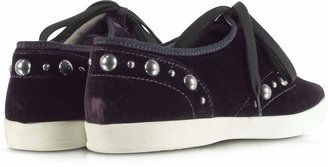 Marc Jacobs Purple Pointed Toe Lace Up Velvet Sneaker