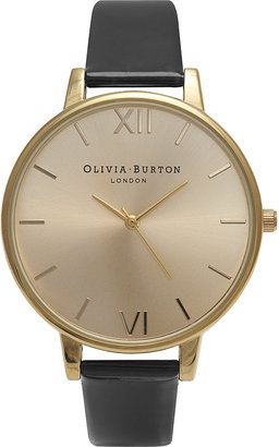 Olivia Burton OB14EX37 Big Dial Gold-Plated and Patent-Leather Watch, Women's, Gold