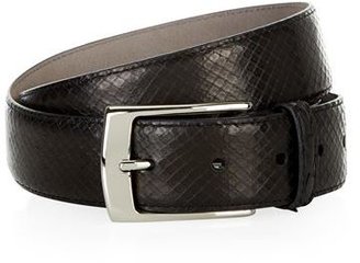 Harrods Leather Python Print Belt
