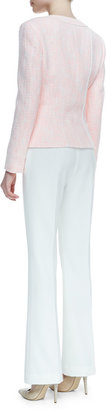 Albert Nipon Tweed Zip-Jacket & Pant Suit Set