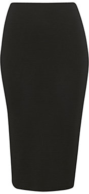 Whistles Stripe Jersey Midi Skirt, Black