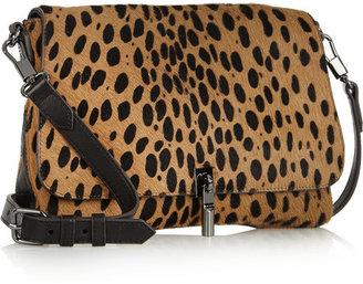 Elizabeth and James Cynnie Mini leopard-print calf hair shoulder bag