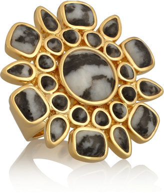 Isharya Icon gold-plated jasper ring