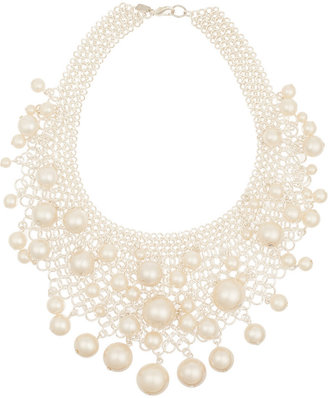 Kenneth Jay Lane Silver-tone faux pearl necklace