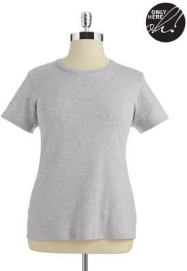 Lord & Taylor Plus Short Sleeved Crew Neck Shirt