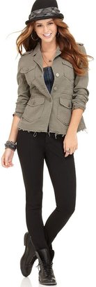 Jessica Simpson Coat, Long Sleeve Pocket Utility Jacket