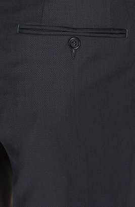 Canali Classic Hopsack Flat Front Trousers
