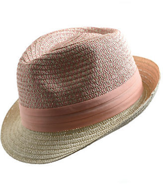 Vince Camuto Pattern Crown Straw Fedora