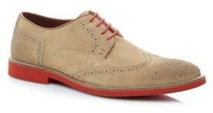 Red Tape Natural suede contrast brogues