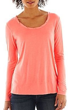 JCPenney a.n.a High-Low Scoopneck Tee