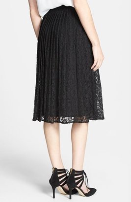 Nordstrom 1.State Pleated Lace Midi Skirt Exclusive)