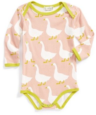 Milkbarn Zebi Baby Goose Print Organic Cotton Bodysuit (Baby Girls)