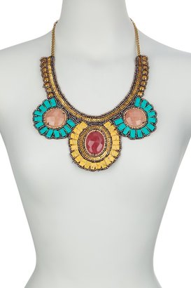 G Lish G-Lish Sequin, Beads, & Stone Statement Necklace