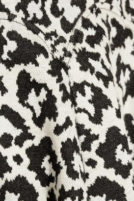 Tibi Leopard-patterned stretch-knit dress