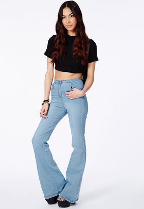 Missguided Farrah Flare Jeans in Vintage Wash