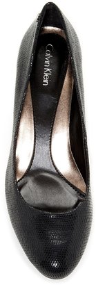 Calvin Klein Saxton Leather Embossed Wedge Shoe