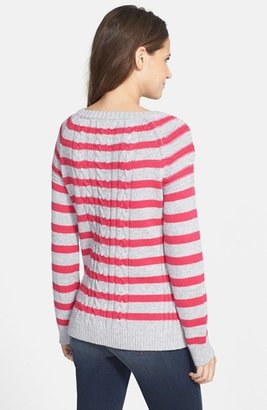 Splendid Cable Knit Stripe Pullover