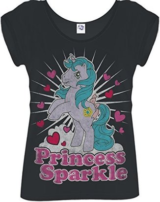 My Little Pony Plastic Head Women's Princess Sparkle Grst Banded Collar Short Sleeve T-Shirt