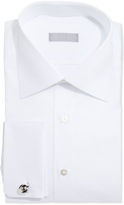 Stefano Ricci Basic French-Cuff Solid Dress Shirt, White