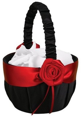 Hortense B. Hewitt Midnight Rose Wedding Collection Flower Girl Basket - Black