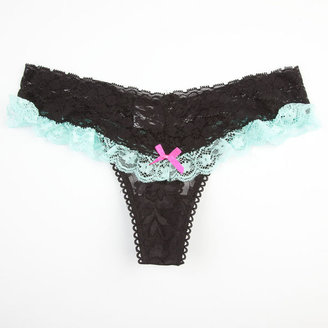Contrast Ruffled Lace Thong