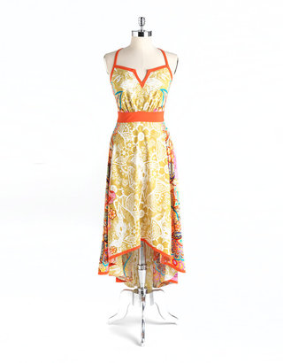 Nine West Floral-Print Hi-Lo Dress