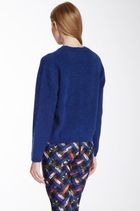Cynthia Rowley Long Sleeve Crop Angora Sweater