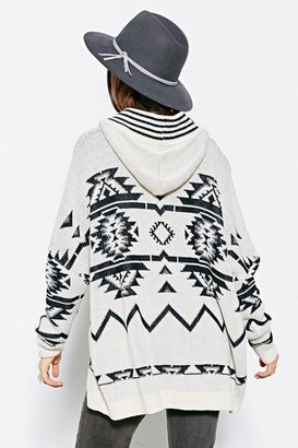 Urban Outfitters Ecote Jacquard Hooded Cardigan Sweater