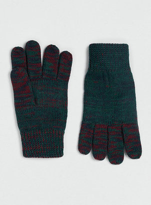 Topman Green and Burgundy Gloves