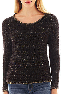 JCPenney a.n.a Tipped Pullover Sweater