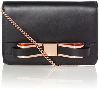 Ted Baker Black small bow leather cross body bag