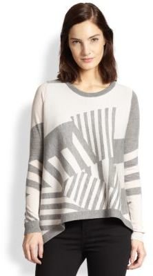 Thakoon Asymmetrical Striped Wool Sweater