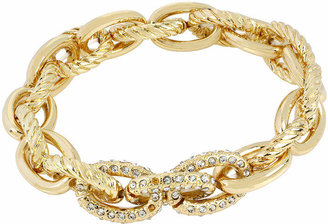 WORTHINGTON Worthington Gold-Tone Stretch Link Crystal Bracelet