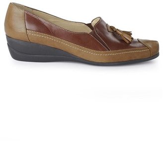 La Redoute PEDICONFORT Leather Soft Shoes with Tassel Trim