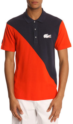 Lacoste Short-Sleeved Polo Shirt with Red Stitching Detail