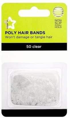 Superdrug Poly Hair Bands Clear x 50