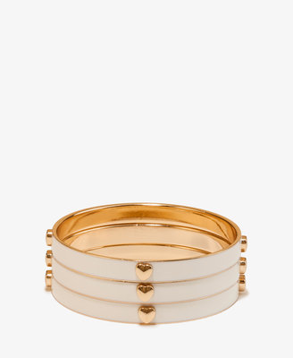 Forever 21 Lacquered Heart Bangle Set