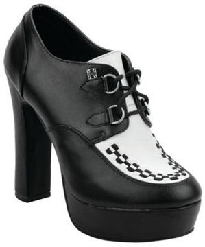 T.U.K. Black and white 'Creeper Platform' high heels