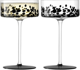 LSA International Devoré Champagne/Cocktail Glass - Set of 2 - Black