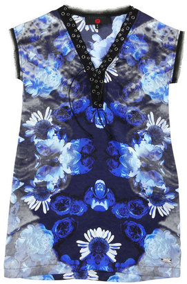 Richmond Jr Flower-printed silk dress