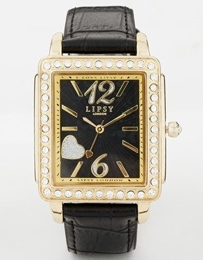 Lipsy Watch With Sunray Dial - black/gold