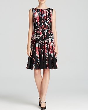 Adrianna Papell Dress - Fractured Floral Pleat Skirt