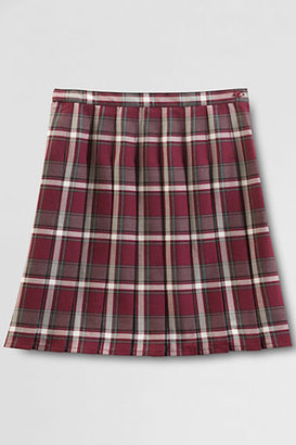 Lands' End Women's Plaid Pleated Skirt (Below the Knee)
