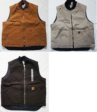 The North Face New Mens Carhartt Sandstone Duck Work Insulated Quilted TALL VEST Jacket Coat
