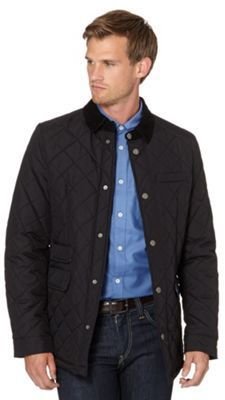 Ben Sherman Big and tall black cord quilted jacket
