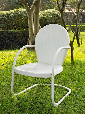 Crosley White Griffith Metal Chair
