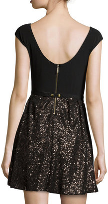 Laundry by Shelli Segal Sleeveless Sequined Cocktail Dress, Black/Multi