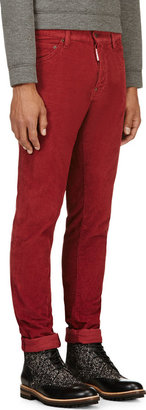 DSquared 1090 Dsquared2 Red Corduroy Cool Guy Pants